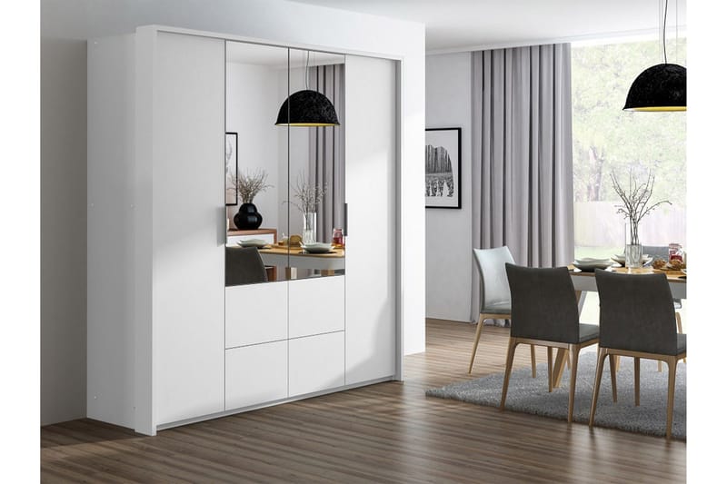 Wedena Garderobe 208 cm - Hvid - Opbevaring - Tøjopbevaring - Garderobeskabe