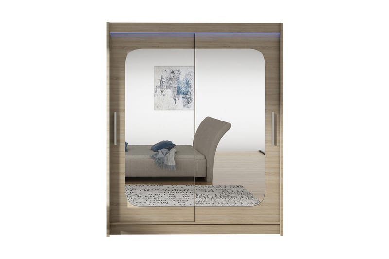 Westa garderobe 150x58x200 cm, Beige / Grå