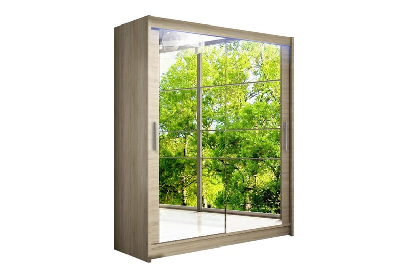 Westa garderobe 150x58x200 cm, Beige / Hvid