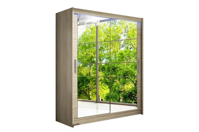 Westa garderobe 150x58x200 cm, Beige / Hvid