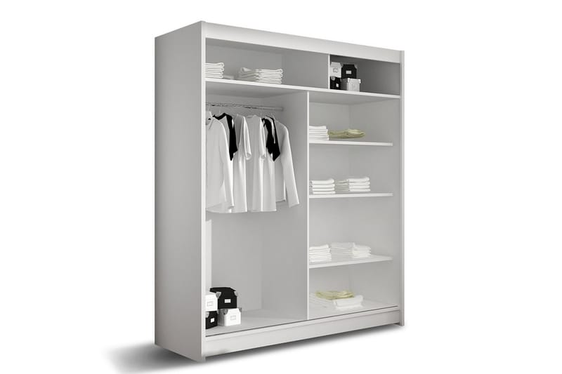 Westa garderobe 150x58x200 cm - Beige / Hvid - Garderobeskabe - Garderobeskab & klædeskab