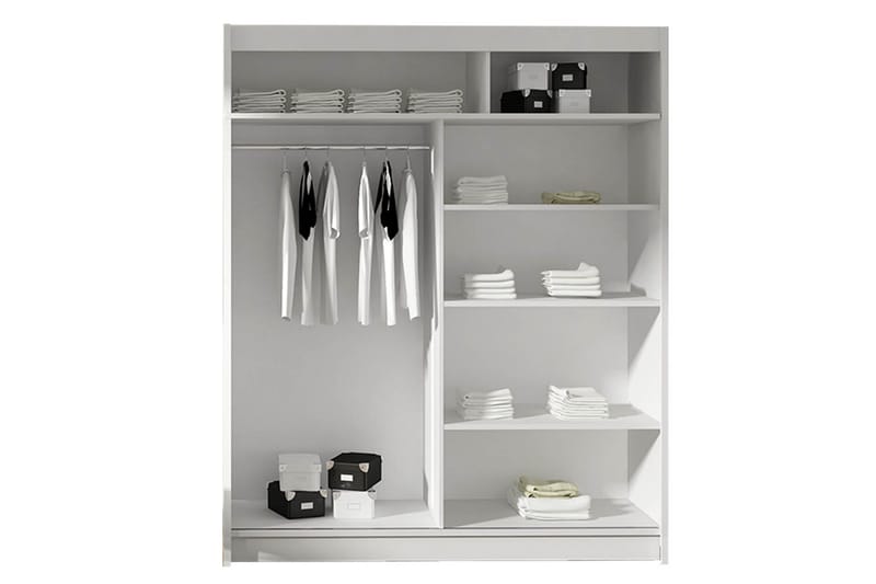 Westa garderobe 150x58x200 cm - Beige / Hvid - Opbevaring - Tøjopbevaring - Garderobeskabe - Garderobeskab & klædeskab