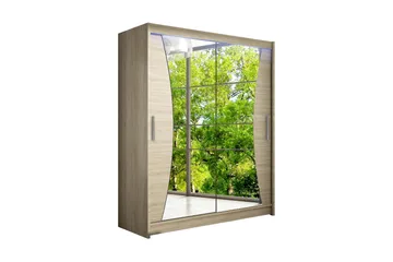 Westa garderobe 150x58x200 cm - Beige / Hvid - Opbevaring - Tøjopbevaring - Garderobeskabe