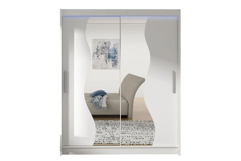 Westa garderobe 150x58x200 cm, Hvid