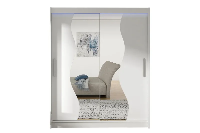 Westa garderobe 150x58x200 cm, Hvid