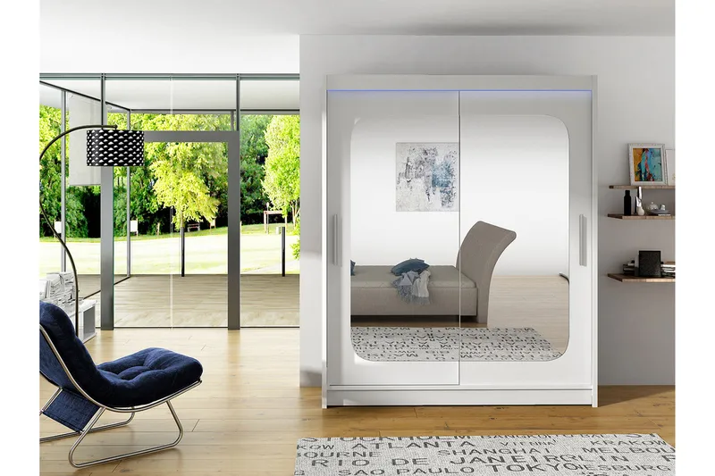 Westa garderobe 150x58x200 cm - Hvid - Opbevaring - Tøjopbevaring - Garderobeskabe - Garderobeskab & klædeskab