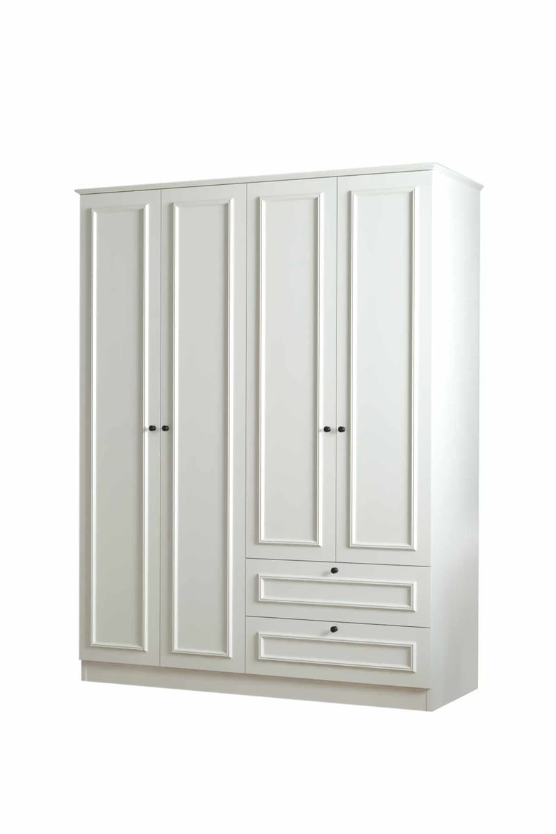 Wonthaggi garderobe 140x182 cm - Hvid - Opbevaring - Tøjopbevaring - Garderobeskabe - Garderobeskab & klædeskab