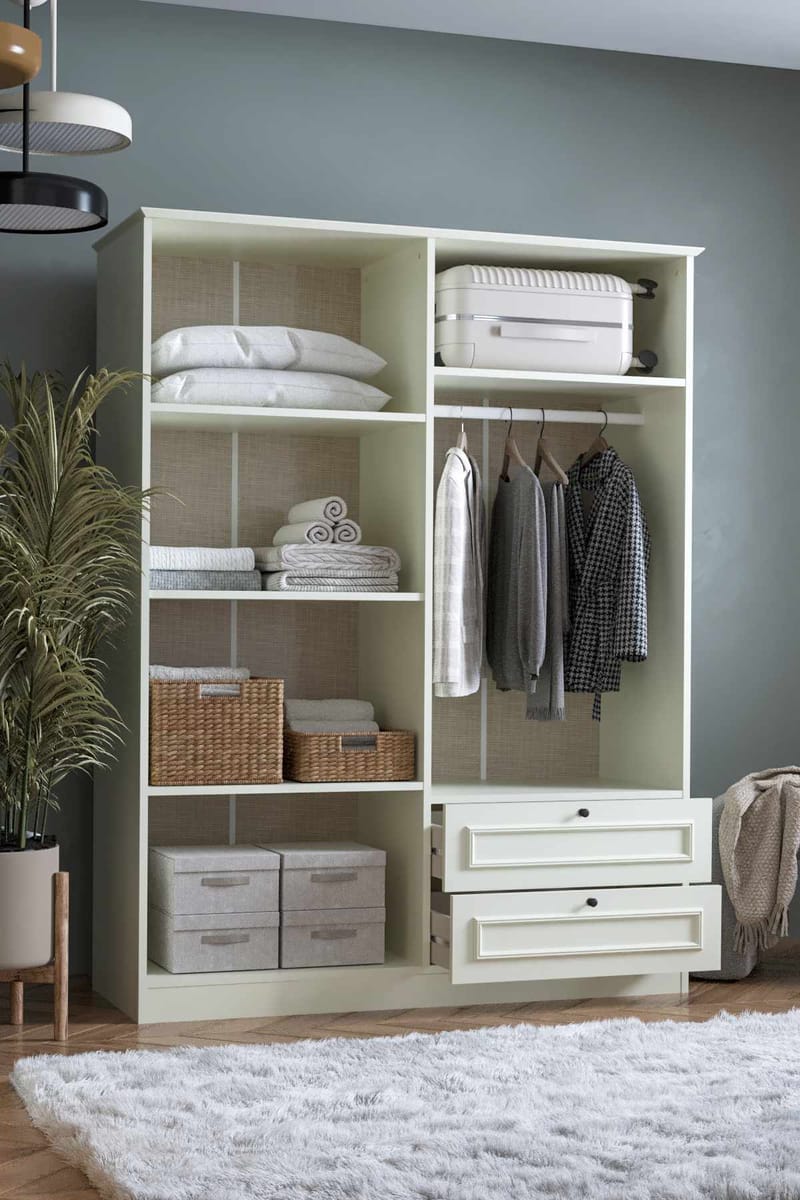 Wonthaggi garderobe 140x182 cm - Hvid - Opbevaring - Tøjopbevaring - Garderobeskabe - Garderobeskab & klædeskab