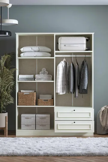 Wonthaggi garderobe 140x182 cm - Hvid - Opbevaring - Tøjopbevaring - Garderobeskabe - Garderobeskab & klædeskab