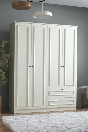 Wonthaggi garderobe 140x182 cm - Hvid - Opbevaring - Tøjopbevaring - Garderobeskabe - Garderobeskab & klædeskab