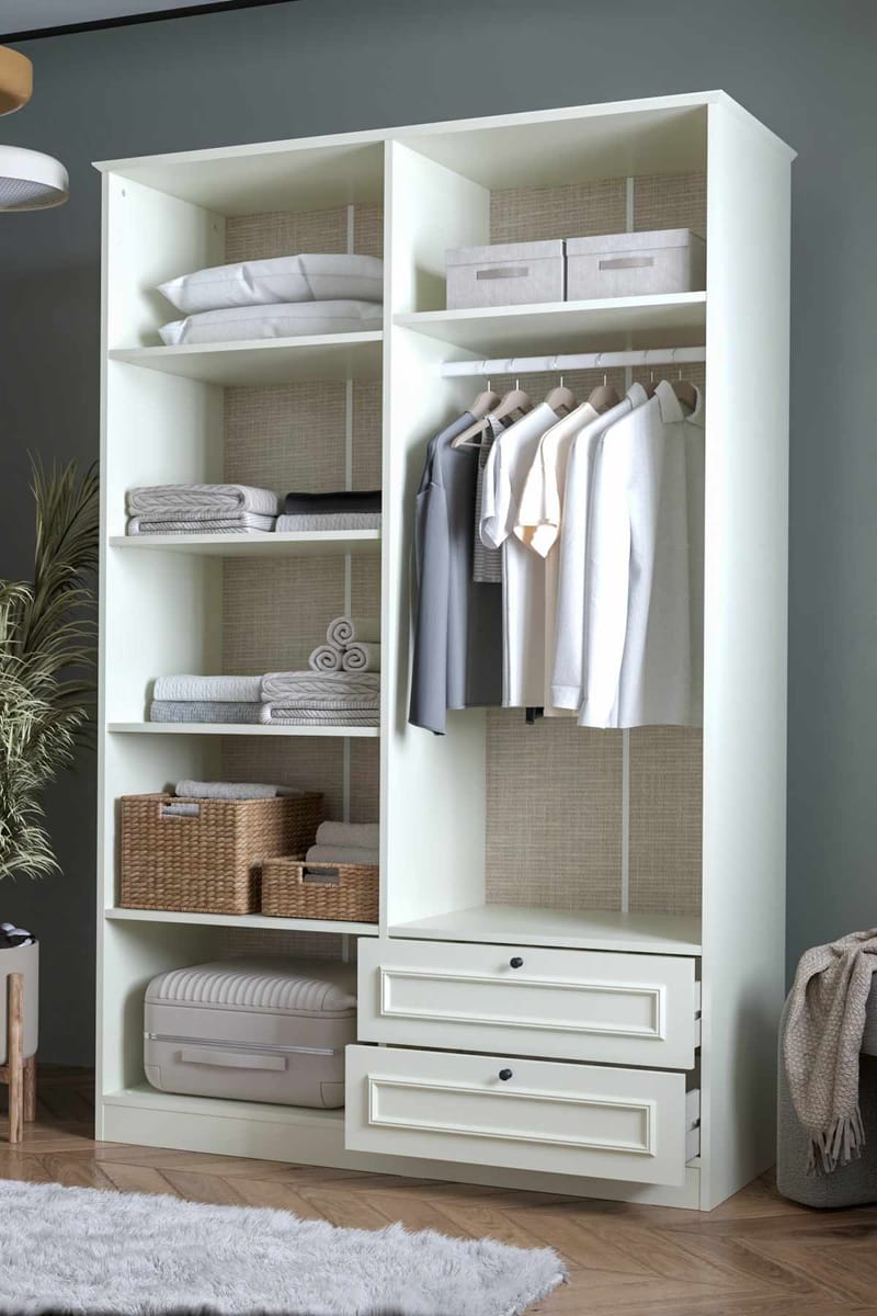 Wonthaggi garderobe 140x210 cm - Hvid - Opbevaring - Tøjopbevaring - Garderobeskabe - Garderobeskab & klædeskab