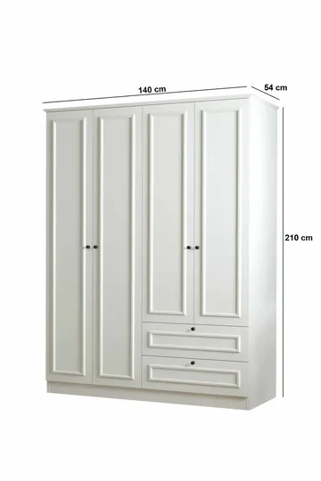 Wonthaggi garderobe 140x210 cm - Hvid - Opbevaring - Tøjopbevaring - Garderobeskabe - Garderobeskab & klædeskab