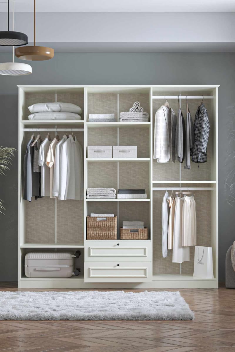 Wonthaggi garderobe 209x210 cm - Hvid - Opbevaring - Tøjopbevaring - Garderobeskabe - Garderobeskab & klædeskab