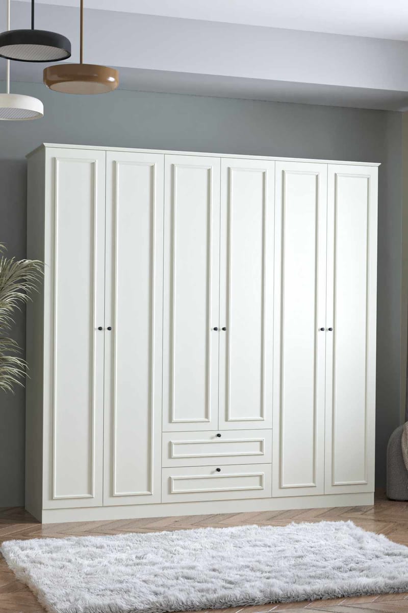 Wonthaggi garderobe 209x210 cm - Hvid - Opbevaring - Tøjopbevaring - Garderobeskabe - Garderobeskab & klædeskab