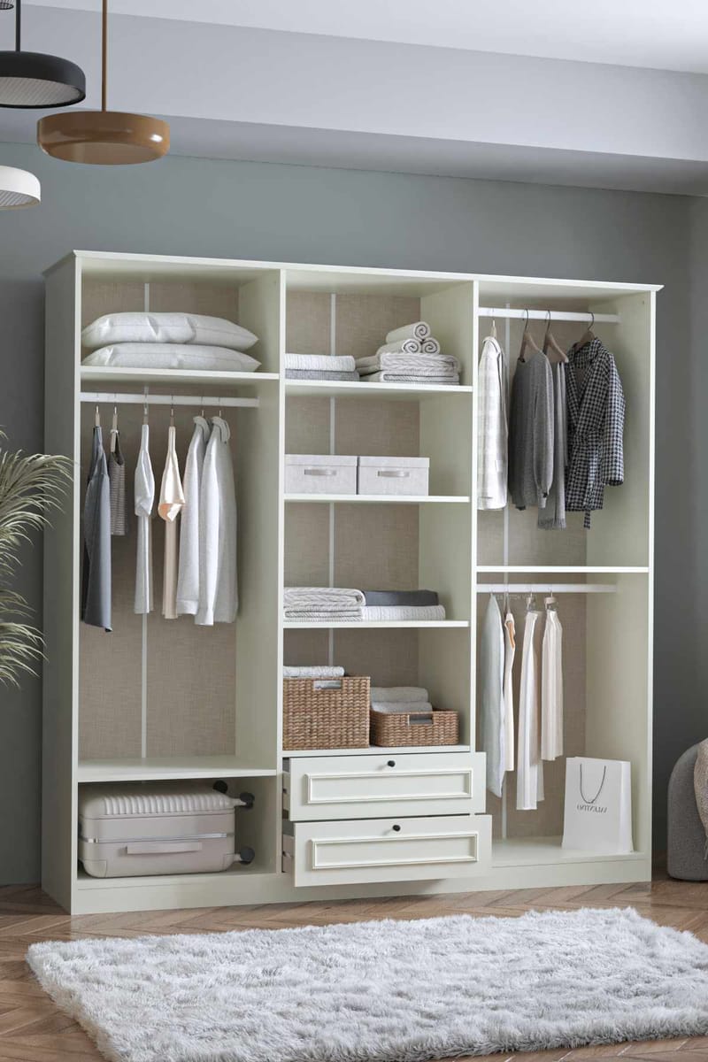 Wonthaggi garderobe 209x210 cm - Hvid - Opbevaring - Tøjopbevaring - Garderobeskabe - Garderobeskab & klædeskab