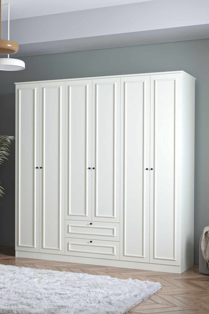 Wonthaggi garderobe 209x210 cm - Hvid - Opbevaring - Tøjopbevaring - Garderobeskabe - Garderobeskab & klædeskab