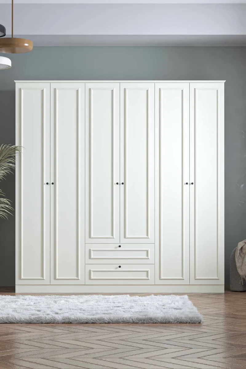 Wonthaggi garderobe 209x210 cm - Hvid - Opbevaring - Tøjopbevaring - Garderobeskabe - Garderobeskab & klædeskab
