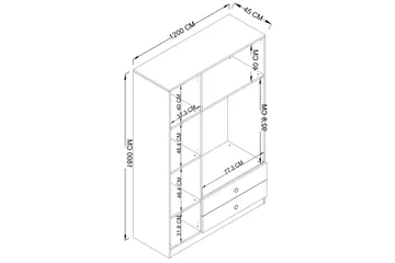 Yaman Garderobe 120x181 cm - Grå - Opbevaring - Tøjopbevaring - Garderobeskabe