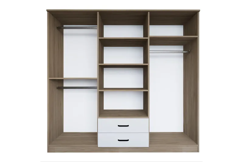 Yaman Garderobe 180x190 cm - Lysebrun - Opbevaring - Tøjopbevaring - Garderobeskabe