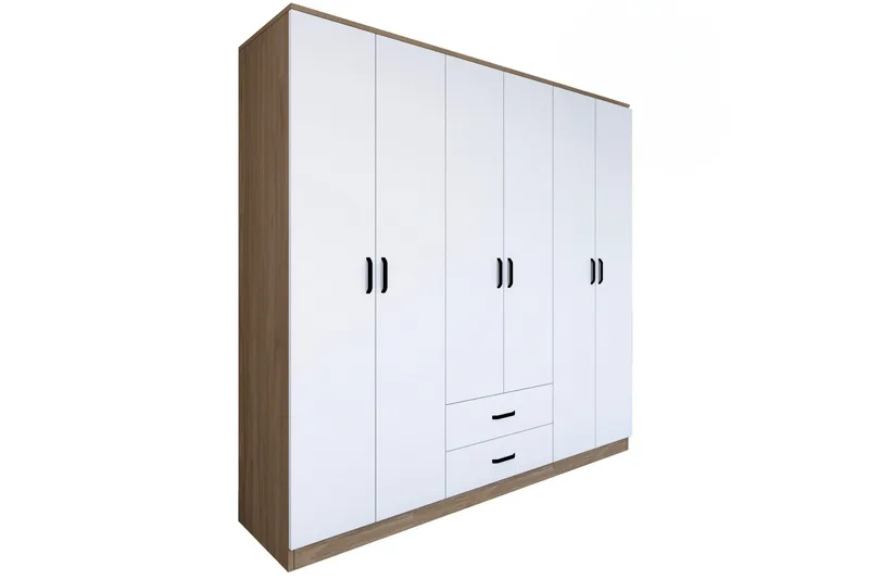 Yaman Garderobe 180x190 cm - Lysebrun - Opbevaring - Tøjopbevaring - Garderobeskabe