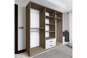 Yaman Garderobe 180x190 cm - Lysebrun - Opbevaring - Tøjopbevaring - Garderobeskabe