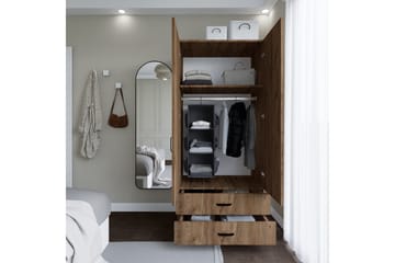 Yaman Garderobe 80x182 cm - Brun - Opbevaring - Tøjopbevaring - Garderobeskabe