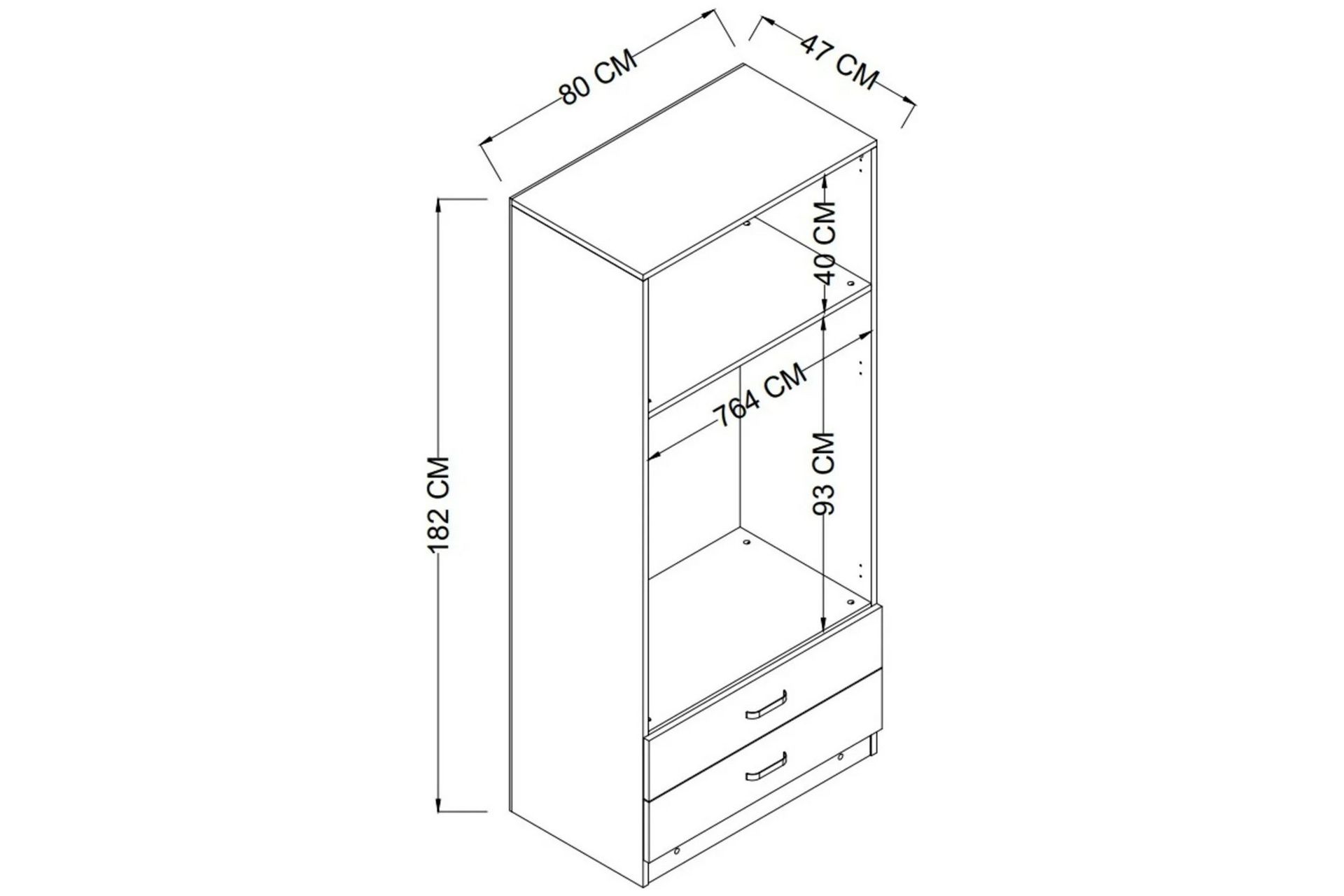 Yaman Garderobe 80x182 cm - Brun - Opbevaring - Tøjopbevaring - Garderobeskabe