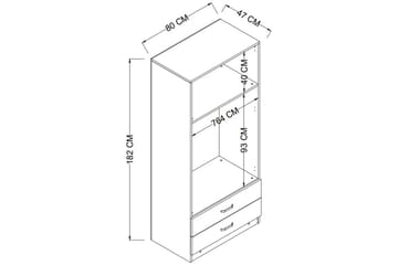 Yaman Garderobe 80x182 cm - Brun - Opbevaring - Tøjopbevaring - Garderobeskabe