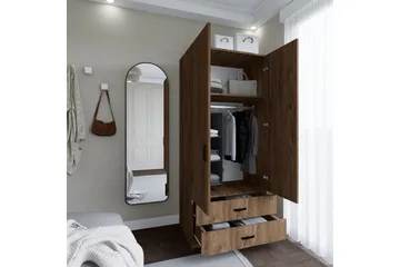 Yaman Garderobe 80x182 cm - Brun - Opbevaring - Tøjopbevaring - Garderobeskabe