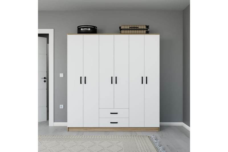 Yaman Garderobesskåp 180x190 cm, Valnød