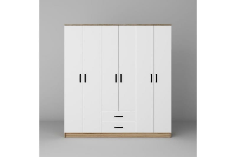 Yaman Garderobesskåp 180x190 cm - Valnød - Opbevaring - Tøjopbevaring - Garderobeskabe - Garderobeskab & klædeskab