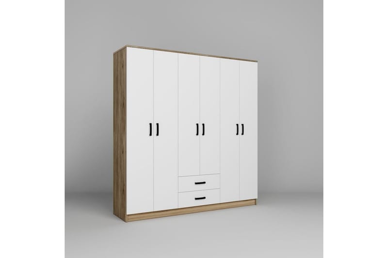 Yaman Garderobesskåp 180x190 cm - Valnød - Opbevaring - Tøjopbevaring - Garderobeskabe - Garderobeskab & klædeskab