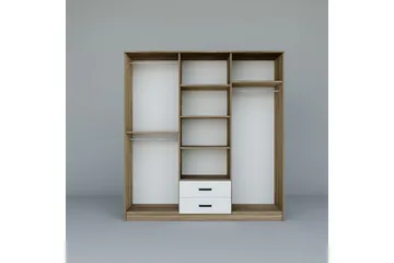 Yaman Garderobesskåp 180x190 cm - Valnød - Opbevaring - Tøjopbevaring - Garderobeskabe - Garderobeskab & klædeskab