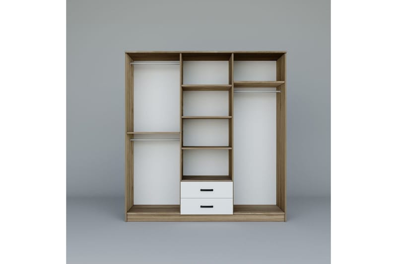 Yaman Garderobesskåp 180x190 cm - Valnød - Opbevaring - Tøjopbevaring - Garderobeskabe - Garderobeskab & klædeskab