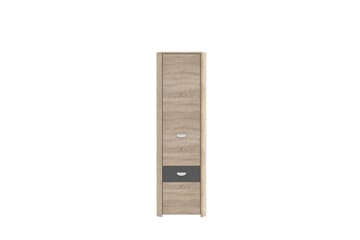 Yazmene Garderobeskab 59 cm i Mørkt Træ - Beige - Opbevaring - Tøjopbevaring - Garderobeskabe