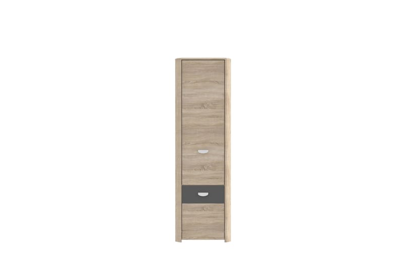 Yazmene Garderobeskab 59 cm i Mørkt Træ - Beige - Opbevaring - Tøjopbevaring - Garderobeskabe