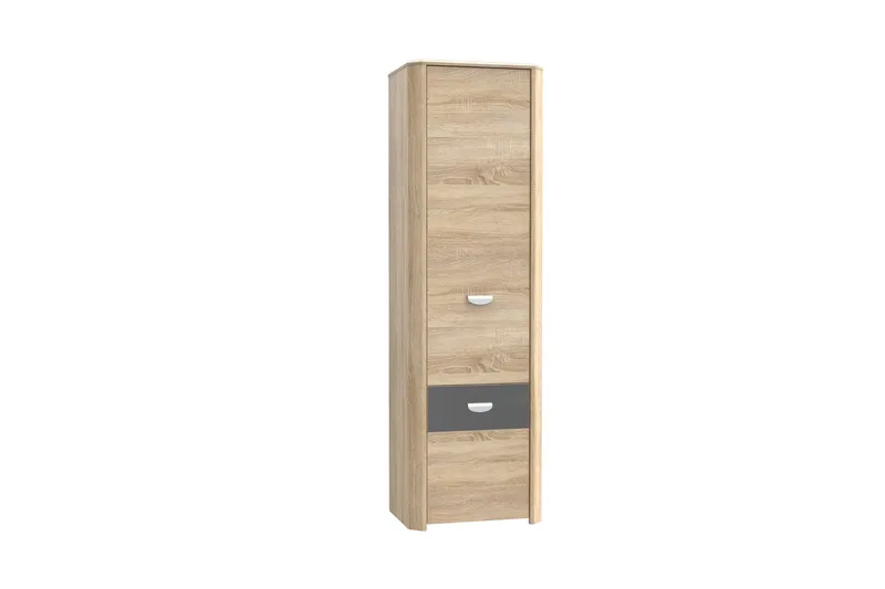 Yazmene Garderobeskab 59 cm i Mørkt Træ, Beige