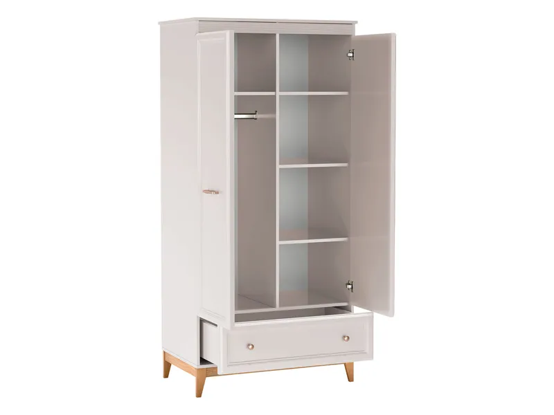 Zeylor Garderobeskab 193 cm i Træ med Opbevaring - Offwhite - Opbevaring - Tøjopbevaring - Garderobeskabe