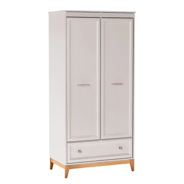 Zeylor Garderobeskab 193 cm i Træ med Opbevaring - Offwhite - Opbevaring - Tøjopbevaring - Garderobeskabe