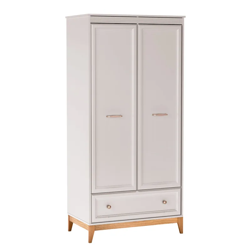 Zeylor Garderobeskab 193 cm i Træ med Opbevaring, Offwhite