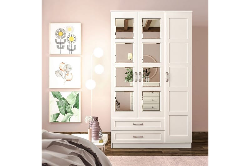 Zyricon Garderobe 105x184 cm - Mat Hvid - Opbevaring - Tøjopbevaring - Garderobeskabe