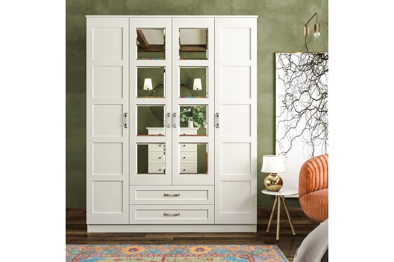 Zyricon Garderobe 140x180 cm - Mat Hvid - Opbevaring - Tøjopbevaring - Garderobeskabe