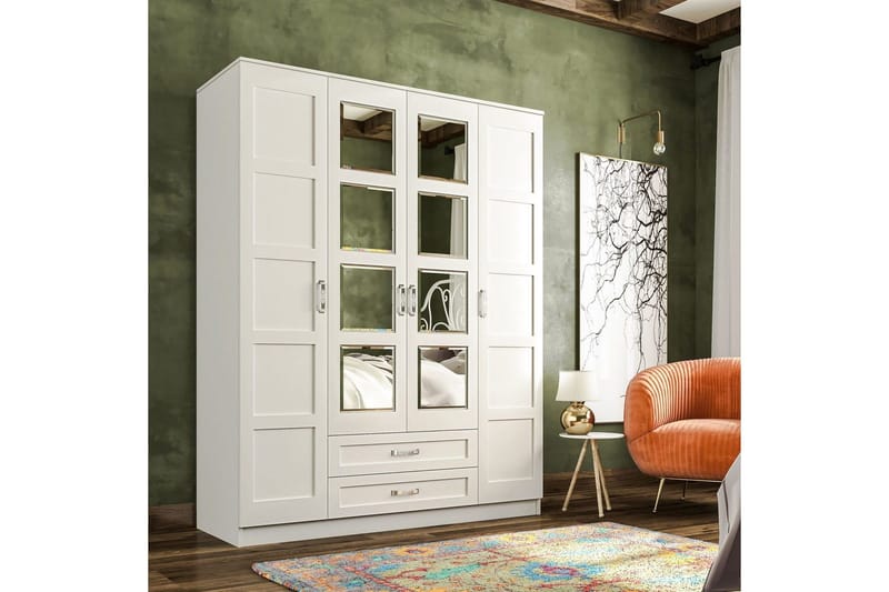 Zyricon Garderobe 140x180 cm - Mat Hvid - Opbevaring - Tøjopbevaring - Garderobeskabe