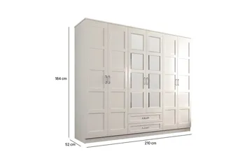 Zyricon Garderobe 210x184 cm - Hvid - Opbevaring - Tøjopbevaring - Garderobeskabe