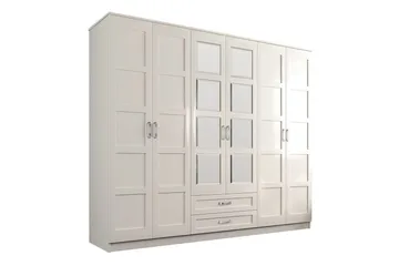 Zyricon Garderobe 210x184 cm - Hvid - Opbevaring - Tøjopbevaring - Garderobeskabe