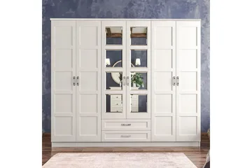 Zyricon Garderobe 210x184 cm - Hvid - Opbevaring - Tøjopbevaring - Garderobeskabe