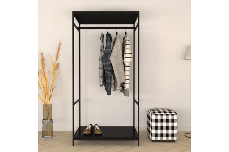 Andifli Garderobe 100x170 cm - Sort - Tøjstativ - Tørrestativ - Knagerækker