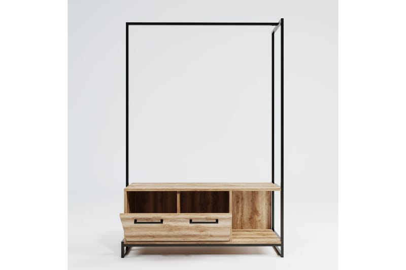 Andifli Garderobe 120x180 cm - Brun - Opbevaring - Tøjopbevaring - Knagerækker - Tøjstativ