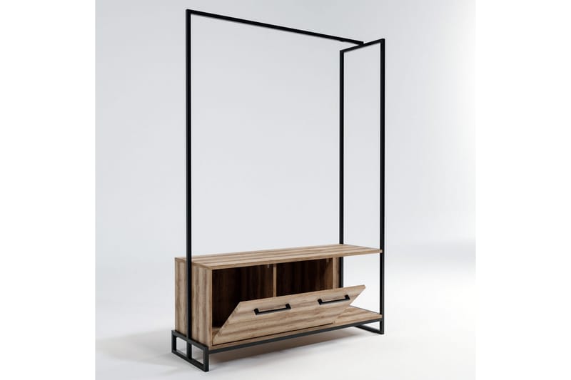 Andifli Garderobe 120x180 cm - Brun - Opbevaring - Tøjopbevaring - Knagerækker - Tøjstativ