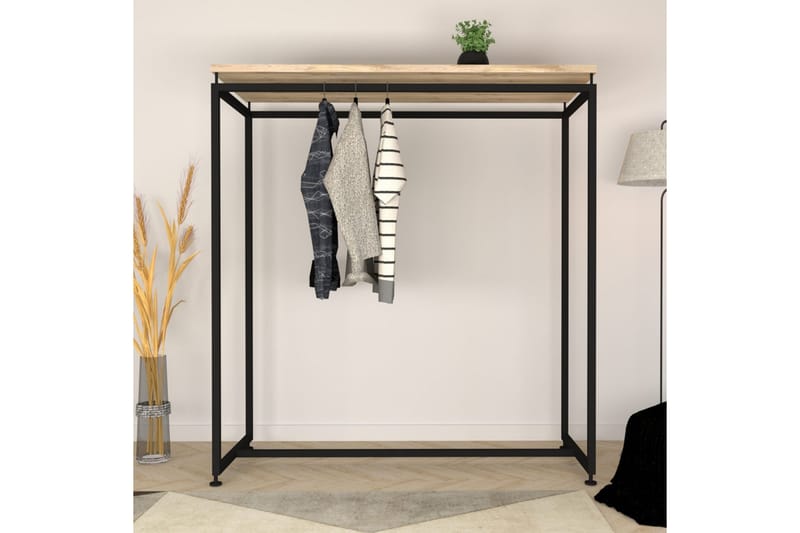 Andifli Garderobe 150x170 cm - Sort - Tøjstativ - Tørrestativ - Knagerækker